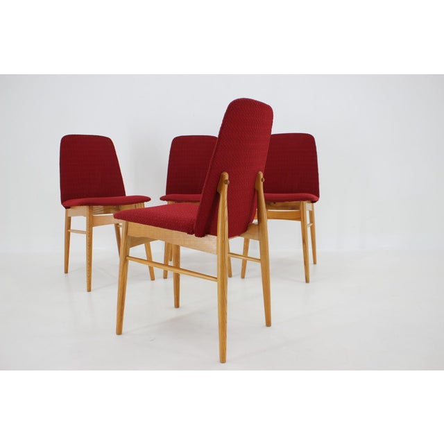 Wood Elm Dining Chairs, Czechoslovakia, 1960s, Set of 4 For Sale - Image 7 of 15