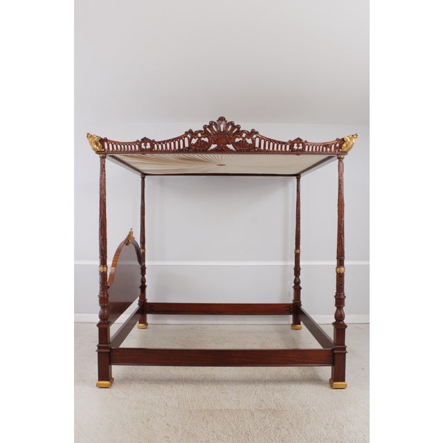 Maitland - Smith Maitland Smith George III Style King Size Mahogany Tester Canopy Bed For Sale - Image 4 of 18
