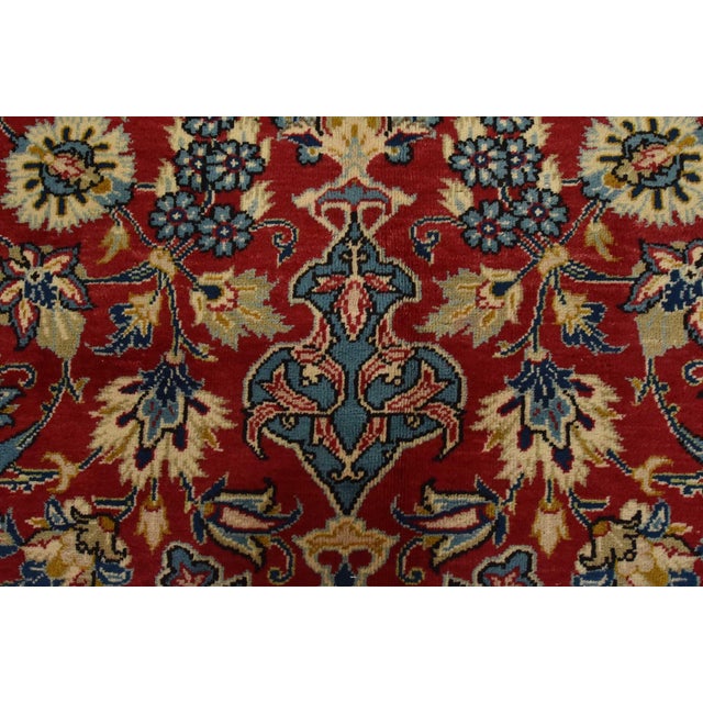 Najafabad Rug 7’8” X 10’11” Red Wool Vintage Traditional Hand-Knotted Carpet For Sale - Image 11 of 15