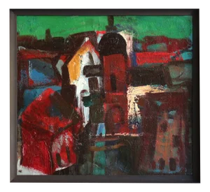 Aleksandr Rodin, By the River, Oil on Cardboard, 1970s