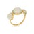Stylish natural 3 stone opal ring crafted in 18k yellow gold. Natural opals measure from 7.5mm (two smaller opals) to...