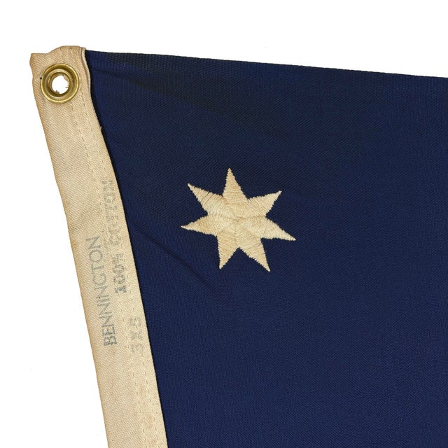 Late 20th Century Vintage Cotton Embroidered Bennington 76 American Flag For Sale - Image 5 of 7