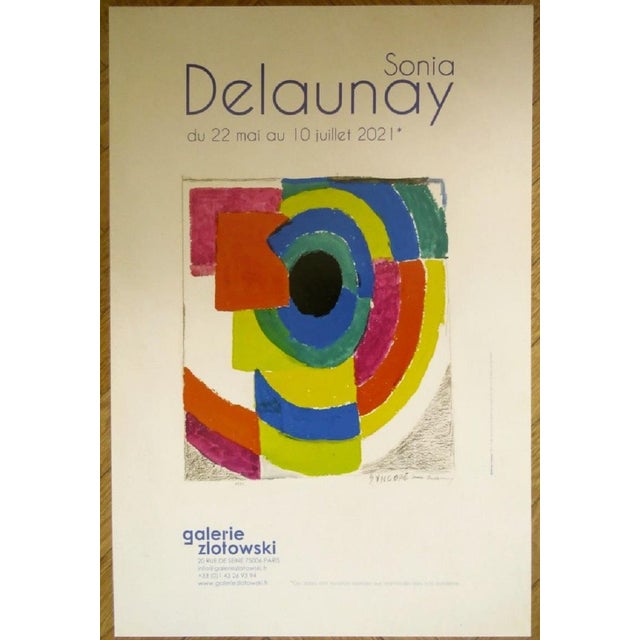 Sonia Delaunay (1885-1979) Original exhibition poster - Paris - 2021 Zlotowski Gallery based on "Rythme couleur - 1971"...