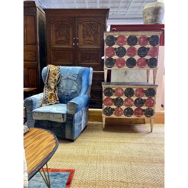 Italian Style Painted Chest of Drawers/Dresser A- Pair Circa 1860 For Sale - Image 10 of 12