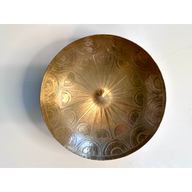 Antique Art Deco Bowl in Brass from Harjes Metallkunst Bremen, Germany, 1920s For Sale - Image 11 of 13