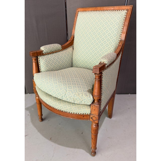 Late 18th Century Petit Bergere, Handcarved Beechwood, New Upholstery For Sale - Image 4 of 10