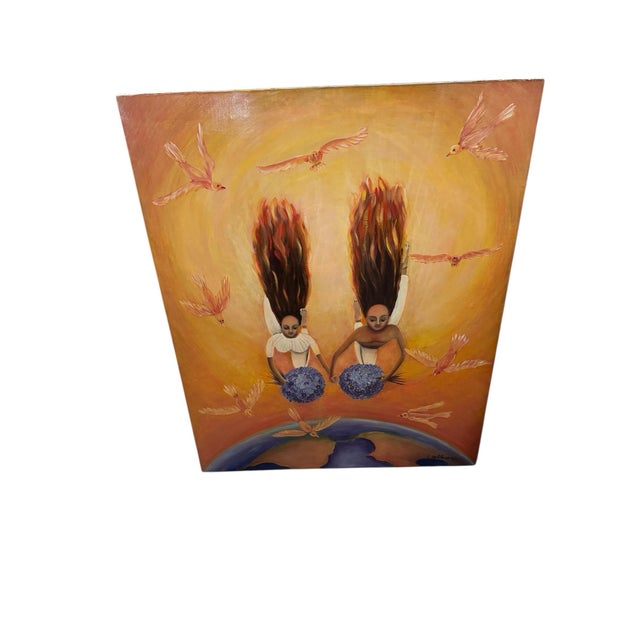 1990s Original Oil Painting Signed by Artist For Sale - Image 10 of 12