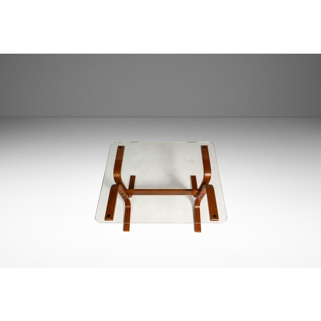 Westnofa Furniture Mid-Century Scandinavian Modern "Siesta" Occasional / Side Table in Beech W/ Glass Top Attributed to Ingmar Relling for Westnofa, Norway, C. 1970s For Sale - Image 4 of 14