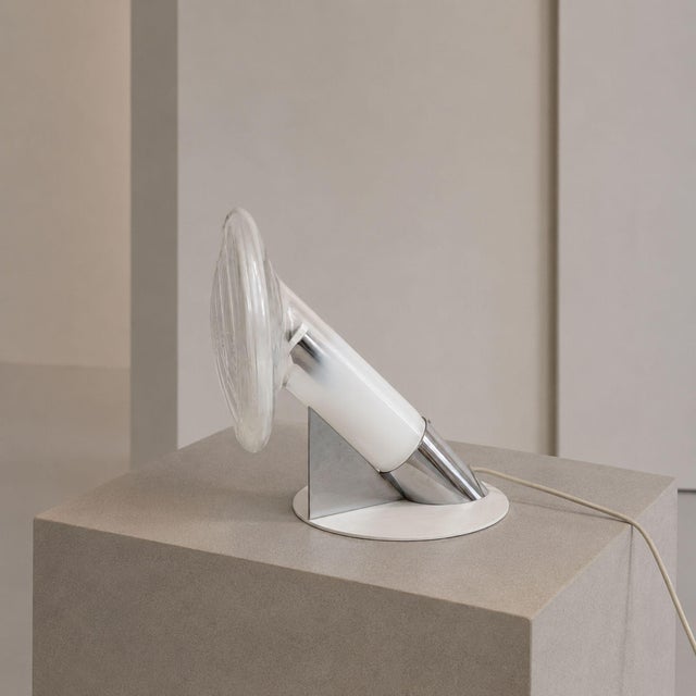 Glass 1970s Italian Headlight Murano Glass Table Lamp by Carlo Nason for Mazzega For Sale - Image 7 of 9