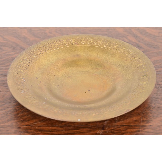 A gorgeous Arts & Crafts or Art Deco period gilt bronze shallow bowl or plate By Tiffany Studios (signed to the underside)...
