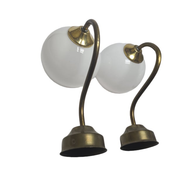 Art Deco Wall Lamps in Metal, Poland, 1950s, Set of 2 For Sale - Image 3 of 8