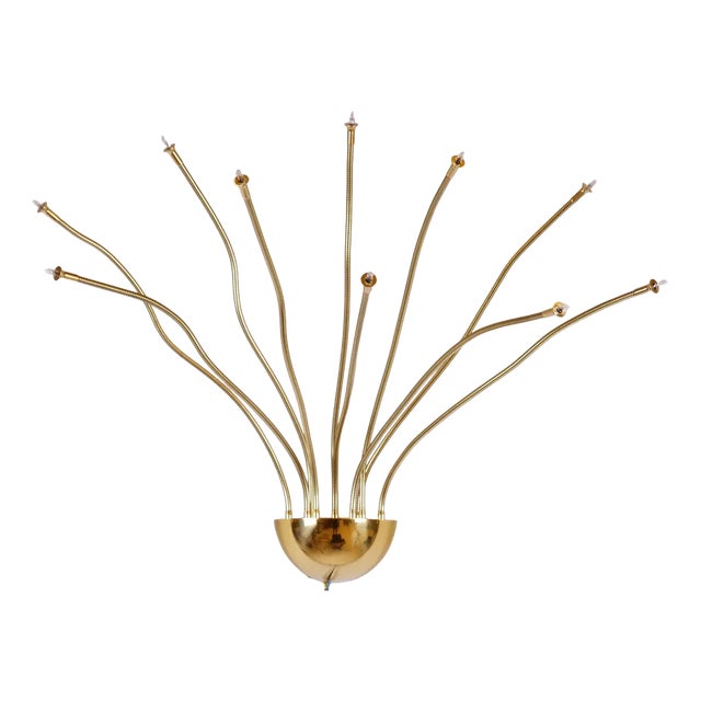 Vintage Brass Model Medusa Wall Lamp by Florian Schulz, 1980s For Sale