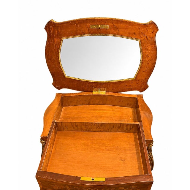 Wood French Louis XV Style Bronze Doré Marquetry Side Table, Circa 1870 For Sale - Image 7 of 12