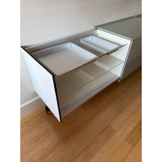 Contemporary Rare Swiss Team-by-Wellis Glass Suspended Credenza For Sale - Image 3 of 10
