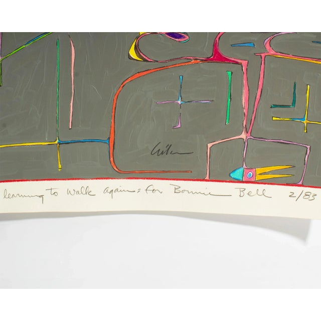 1983 “Learning to Walk Again” Abstract Mixed Media Painting by Harry Hilson For Sale - Image 4 of 8