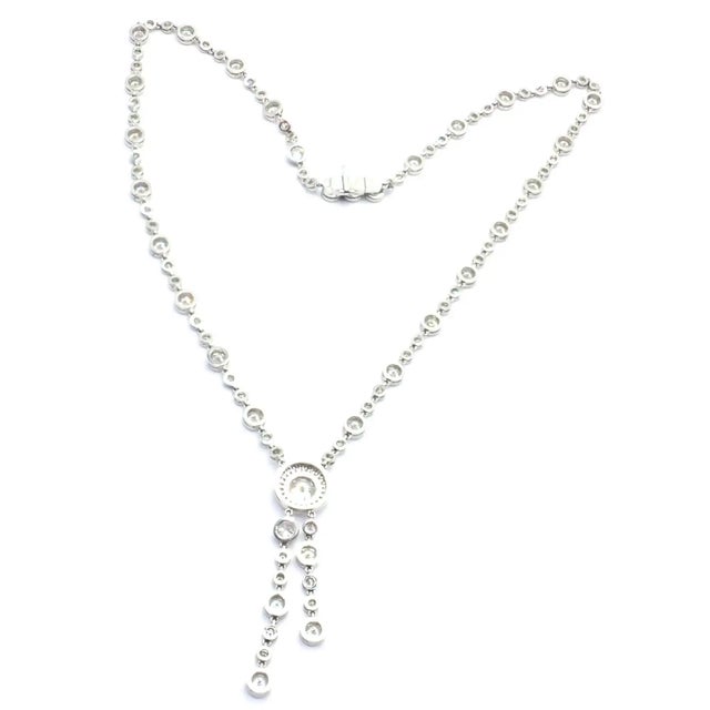 Mid 20th Century Tiffany & Co. Jazz Diamond Lariat Drop Platinum Necklace For Sale - Image 9 of 13