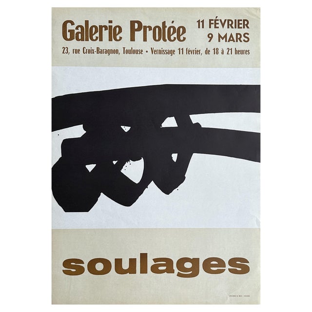Pierre Soulages, Composition, 1972, Original Lithograph For Sale
