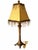 Baroque Ornate Gold-Tone Barley-Twist Buffet Lamp With Fringed Shade For Sale - Image 3 of 11