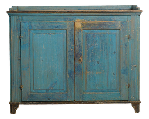 Antique Swedish Gustavian Blue Painted Country Sideboard