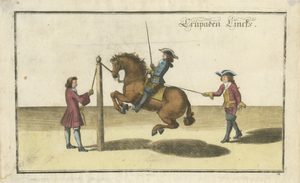 William Cavendish, Levade Horse Training, 1700s, Engraving