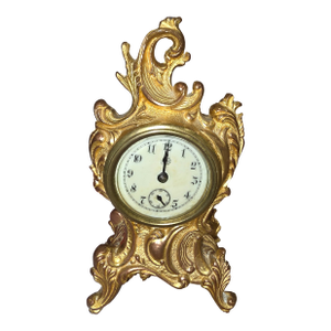 French Style Clock With Gold Finish
