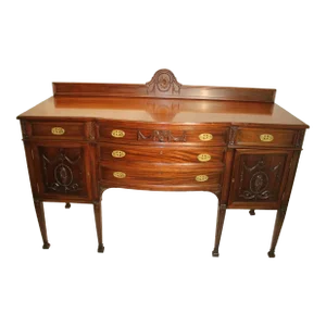 Adams Style Solid Mahogany American Made Carved Sideboard/Server