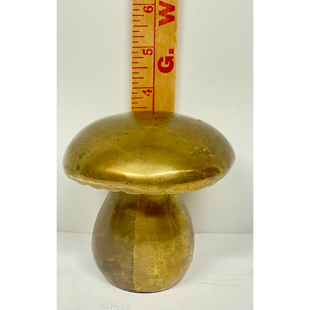 MCM Danish Brass Mushroom Art Objet Paperweight Decor For Sale - Image 10 of 12