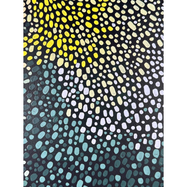 A chromatic study inspired by natural color palettes, this original painting distills the tones of florals into a field of...
