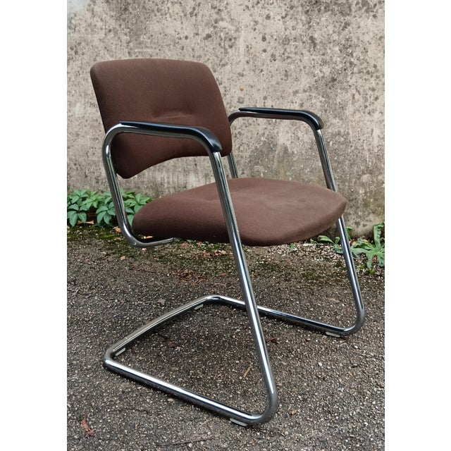 Brown Set of Steelcase Office Chairs from Strafor, France, 1980s For Sale - Image 8 of 9