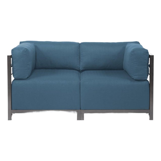Axis 2pc Sectional Seascape Turquoise Titanium Frame For Sale