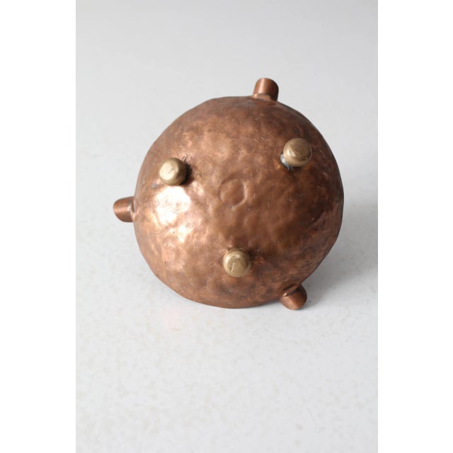 Antique Copper Match Holder Ashtray For Sale - Image 11 of 12