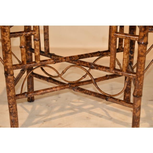 Circa 1920 English Bamboo Side Table With Side Shelves For Sale - Image 9 of 11