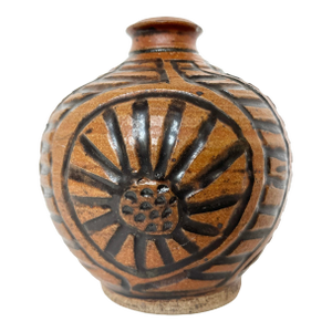 Mid-Century Graphic Pottery Vessel