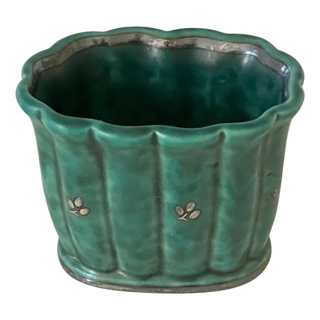 1960s Sweden Gustavsberg Argenta Ceramic Small Vase For Sale