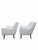 Mid-Century Modern Lounge Chairs Attributed to Charles Ramos, Newly Reupholstered in White Bouclé - Pair An elegant pair...