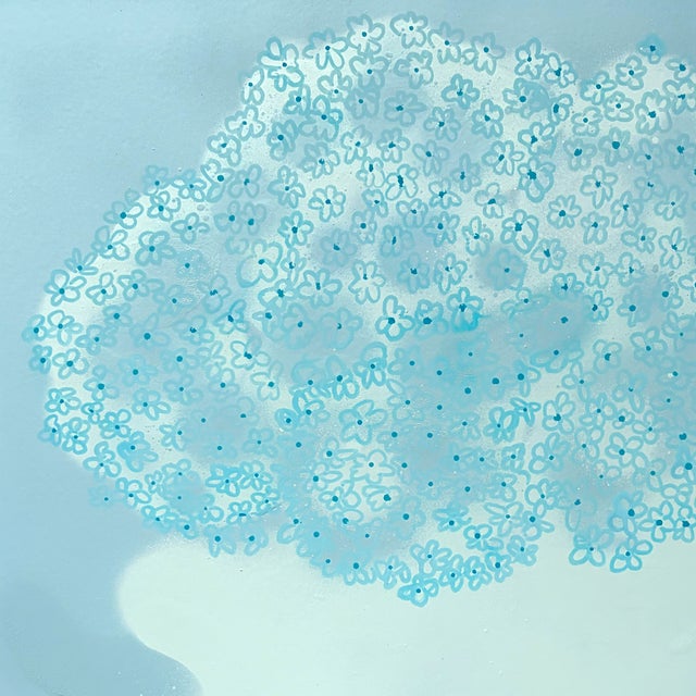 Blue Hydrangeas Flowers No. 1 Contemporary Painting Susan Havens For Sale - Image 4 of 5