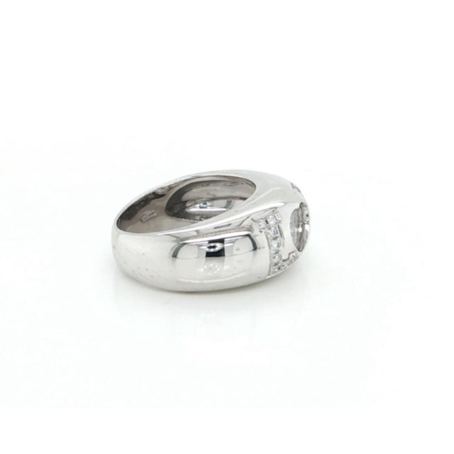 Mid 20th Century Mid 20th Century Chopard Happy Diamond 18k White Gold Love Dome Band Ring Size 4 w/Cert For Sale - Image 5 of 12
