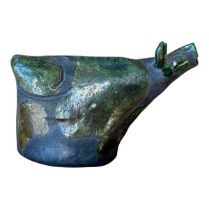 Raku Studio Art Pottery Spotted Cow
