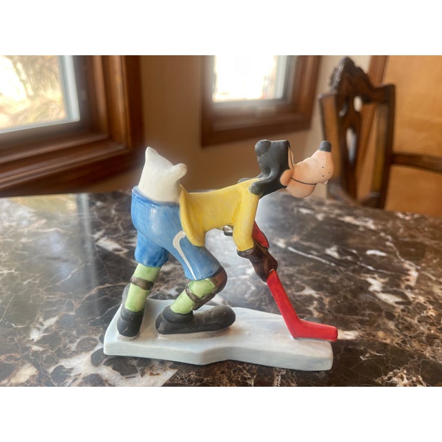 Ruby Red Disney Ceramics, Tennis Mickey & Hockey Goofy For Sale - Image 8 of 9