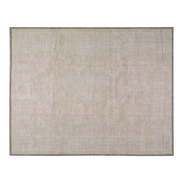 Oushak Hand Knotted Wool Rug, 9'5"x12' For Sale