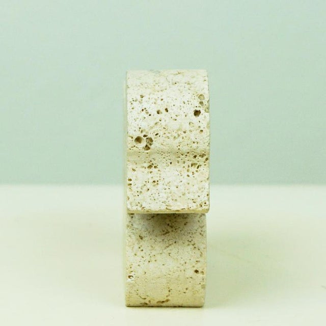 Enzo Mari Italian Swan Sculpture in White Travertine by Enzo Mari for Fratelli Manelli, 1970s For Sale - Image 4 of 12