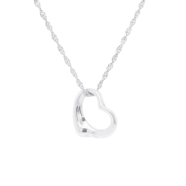 Late 20th Century Tiffany & Co Elsa Peretti Open Heart Sterling Silver Pendant for a Necklace For Sale - Image 5 of 12