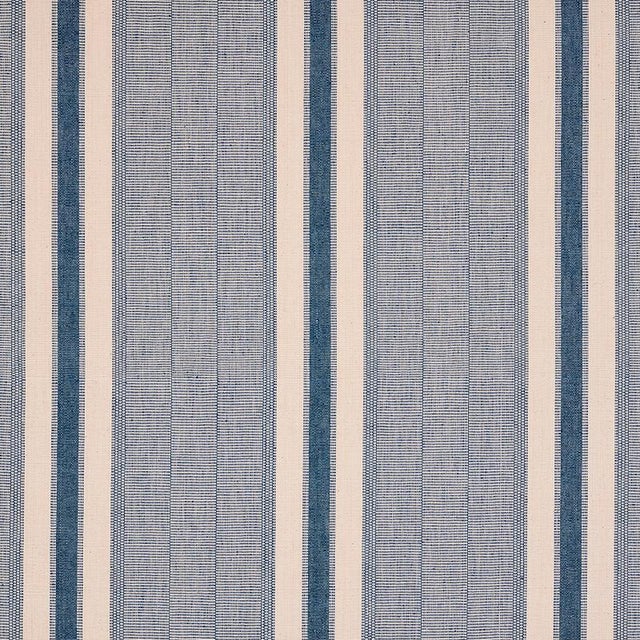 Contemporary Sample - Schumacher X A Rum Fellow Ipala Hand Woven Stripe Fabric in Ocean For Sale - Image 3 of 3