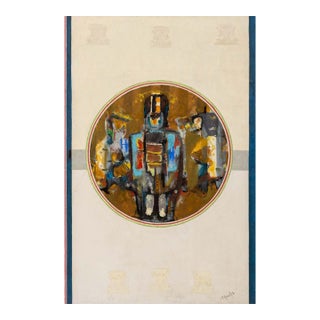 Agudelo Abstract Figural Composition Oil on Canvas For Sale