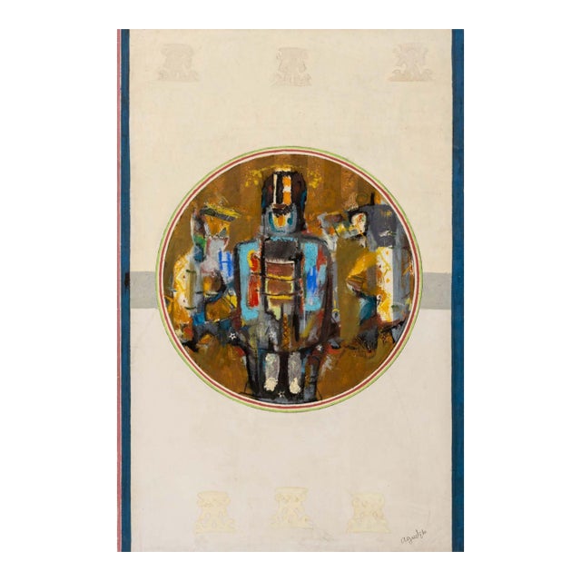 Agudelo Abstract Figural Composition Oil on Canvas For Sale