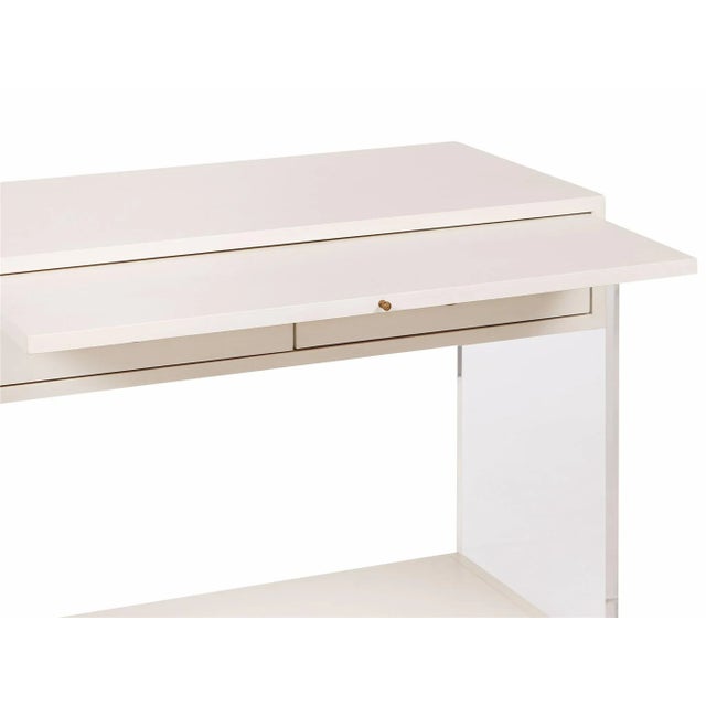 Transitional Transitional Shoreline Acrylic Nightstand, Antique White For Sale - Image 3 of 5