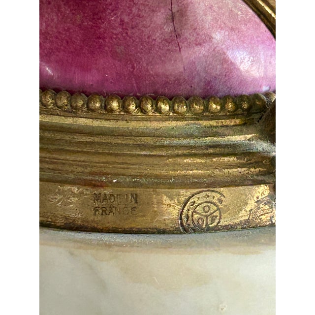 Metal Pair of Antique French Porcelain Bird Figural Lamps For Sale - Image 7 of 11