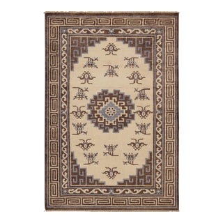 Rug & Kilim’s Art Deco Style Rug With Medallion and Butterfly Patterns For Sale