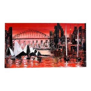 Vivid Color Sydney Cityscape Oil Painting Artwork by Mark Kasav