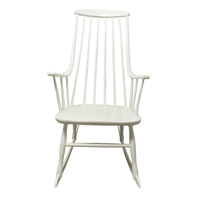Grandessa Rocking Chair in White Beech attributed to Lena Larsson for Nesto, 1960 For Sale